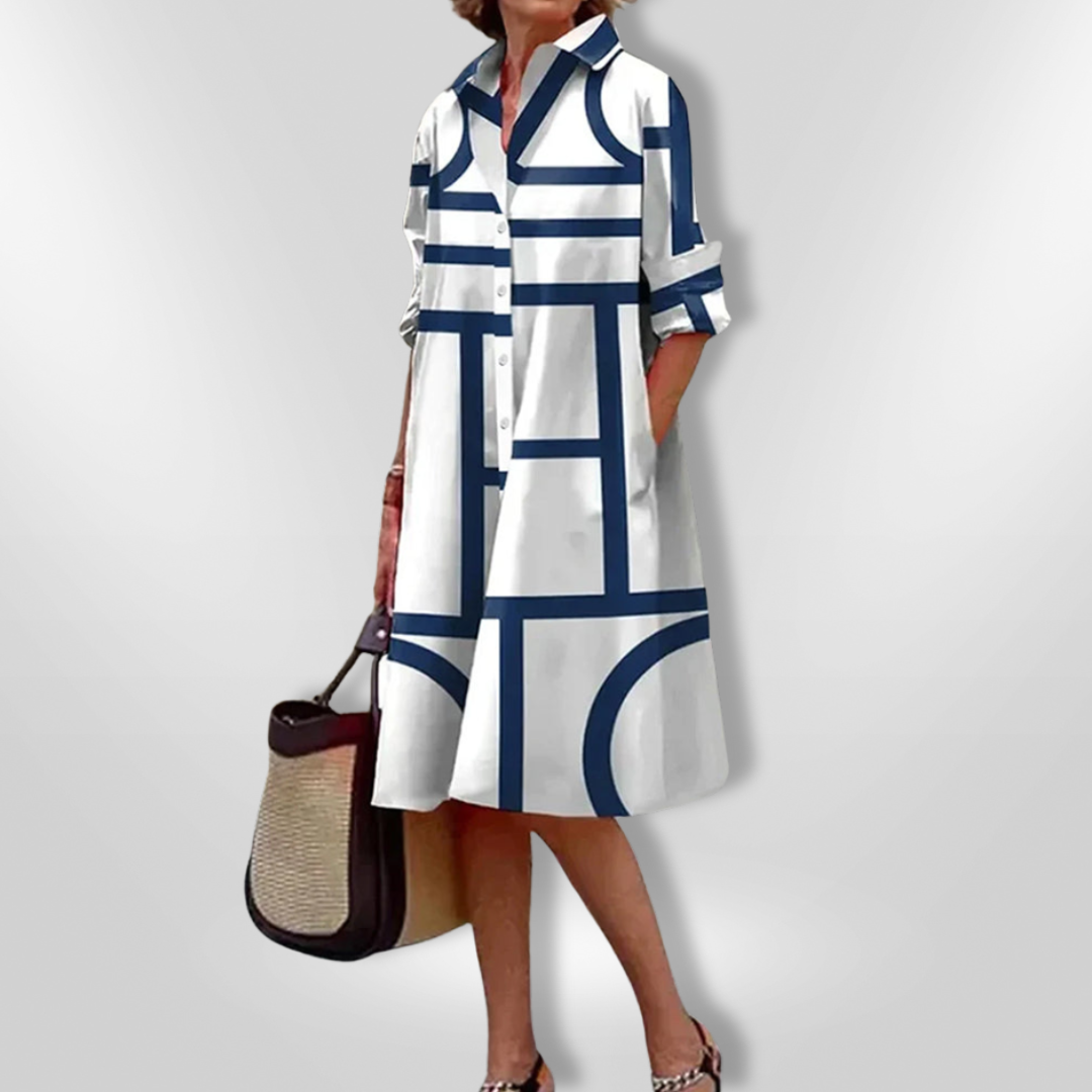 Helena - Geomeetriline Midi Kleid