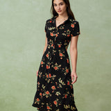 Glória - Must Lillene Midi Kleid
