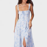 Renata - Midi Kleid Sinine Lilleline