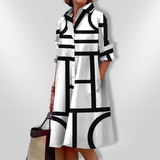 Helena - Geomeetriline Midi Kleid