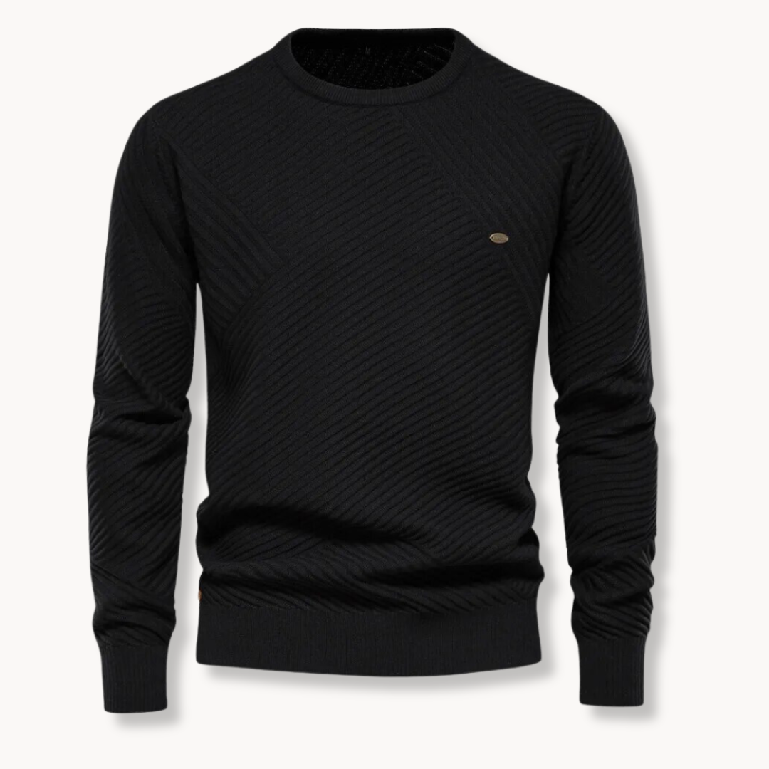 Miguel - Ümmarguse Kaelusega Kootud Pullover