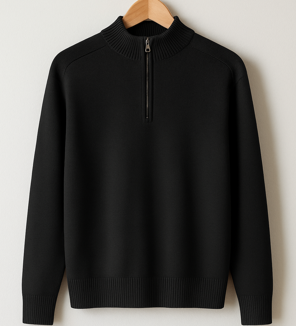 Kootud Pullover - Poolne Lukk