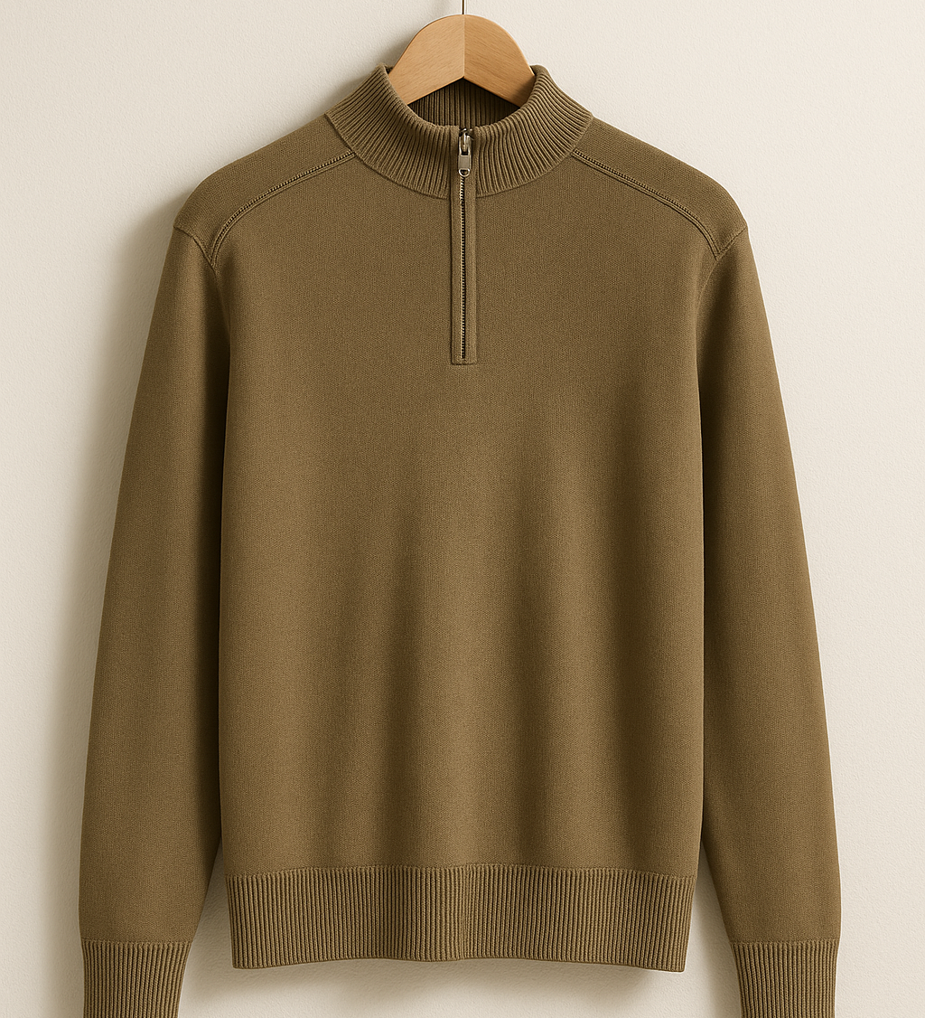 Kootud Pullover - Poolne Lukk