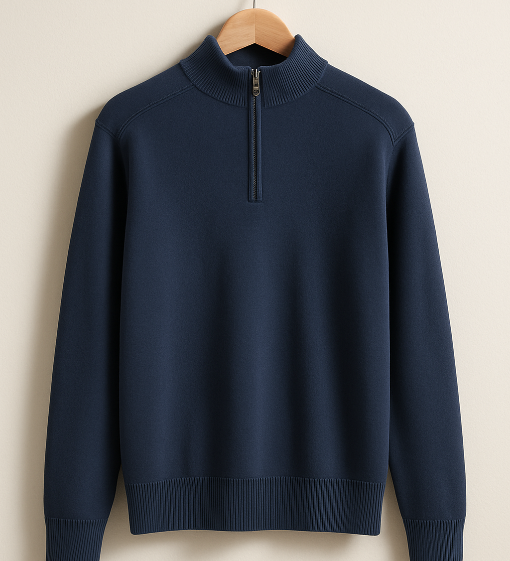 Kootud Pullover - Poolne Lukk