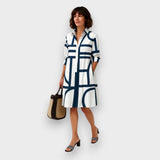 Helena - Geomeetriline Midi Kleid