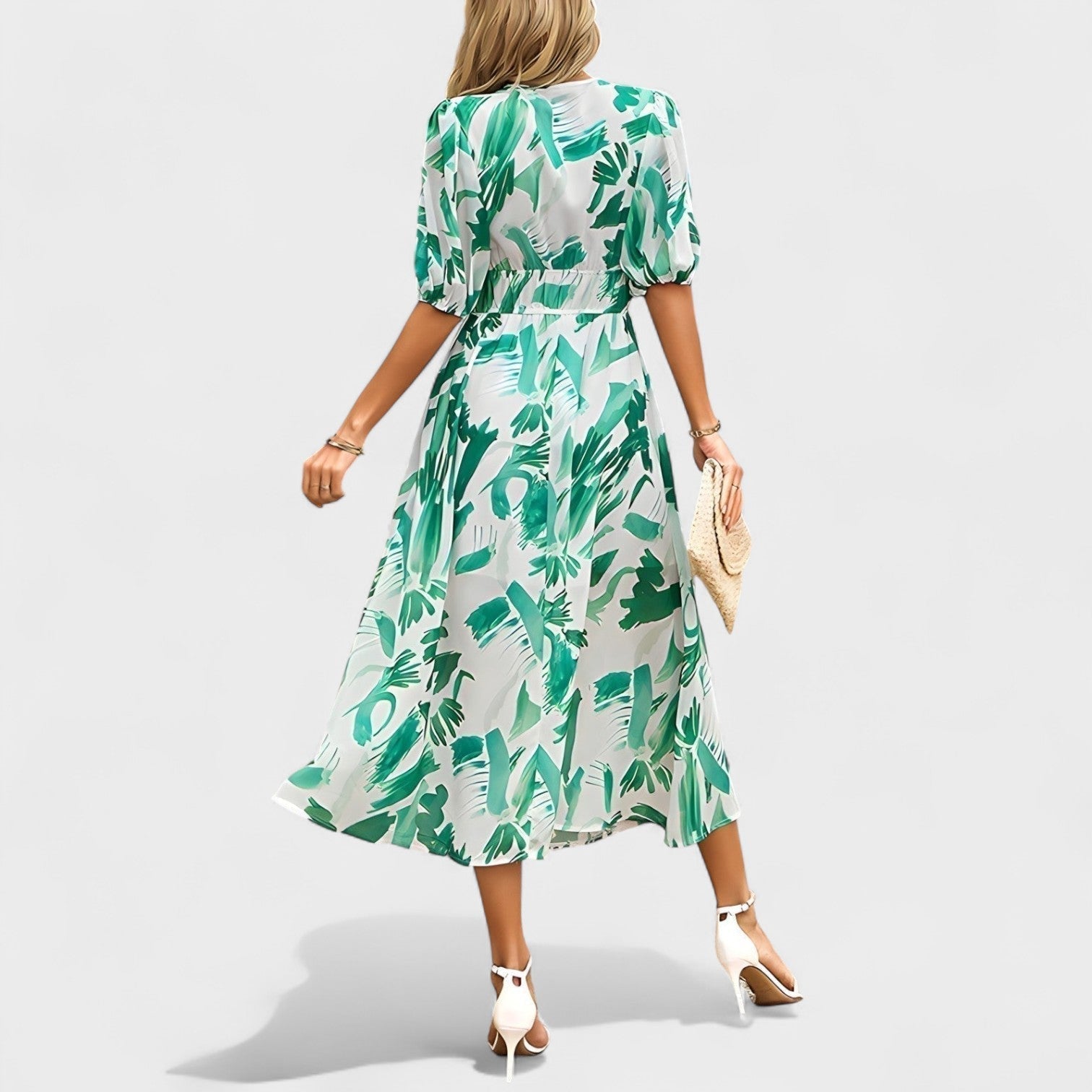 Clara - Elegantne Lilleline Midi Kleit