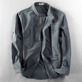 Camisa - Kõrge Kaelusega Vintage Nupp