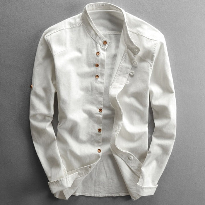 Camisa - Kõrge Kaelusega Vintage Nupp
