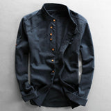 Camisa - Kõrge Kaelusega Vintage Nupp
