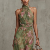 Filipa - Pikk Lillene Halter Kleid