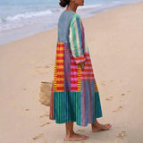 Eva - Pikk Mitmevärviline Kleit Patchwork