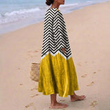 Xana - Zigzag Muster Contrastiga Kleid