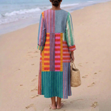 Eva - Pikk Mitmevärviline Kleit Patchwork