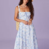 Renata - Midi Kleid Sinine Lilleline